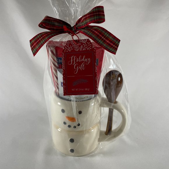 Ceramic Snowman Mug W/Ceramic Spoon & Ghirardelli Chocolate, & Peppermint Stick - Picture 6 of 9